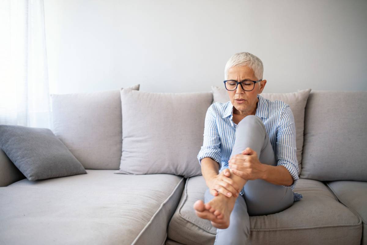 Image of old women problems in aging feet